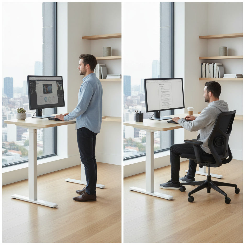 Bureau assis debout électrique ELVORA 100×60 cm