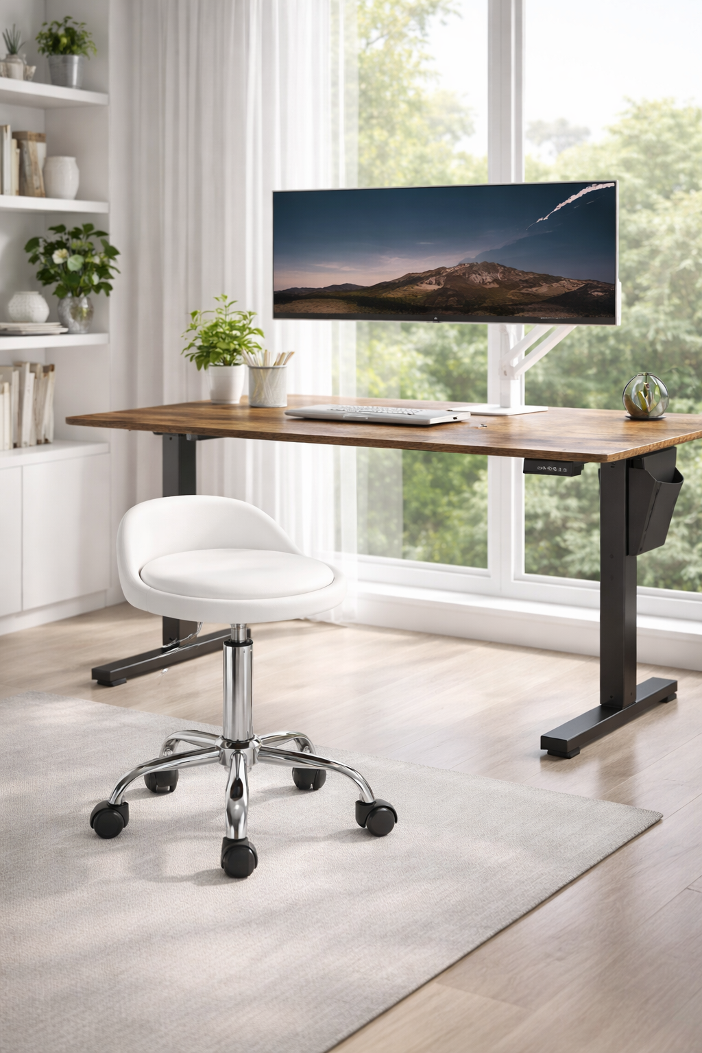 Tabouret de bureau blanc