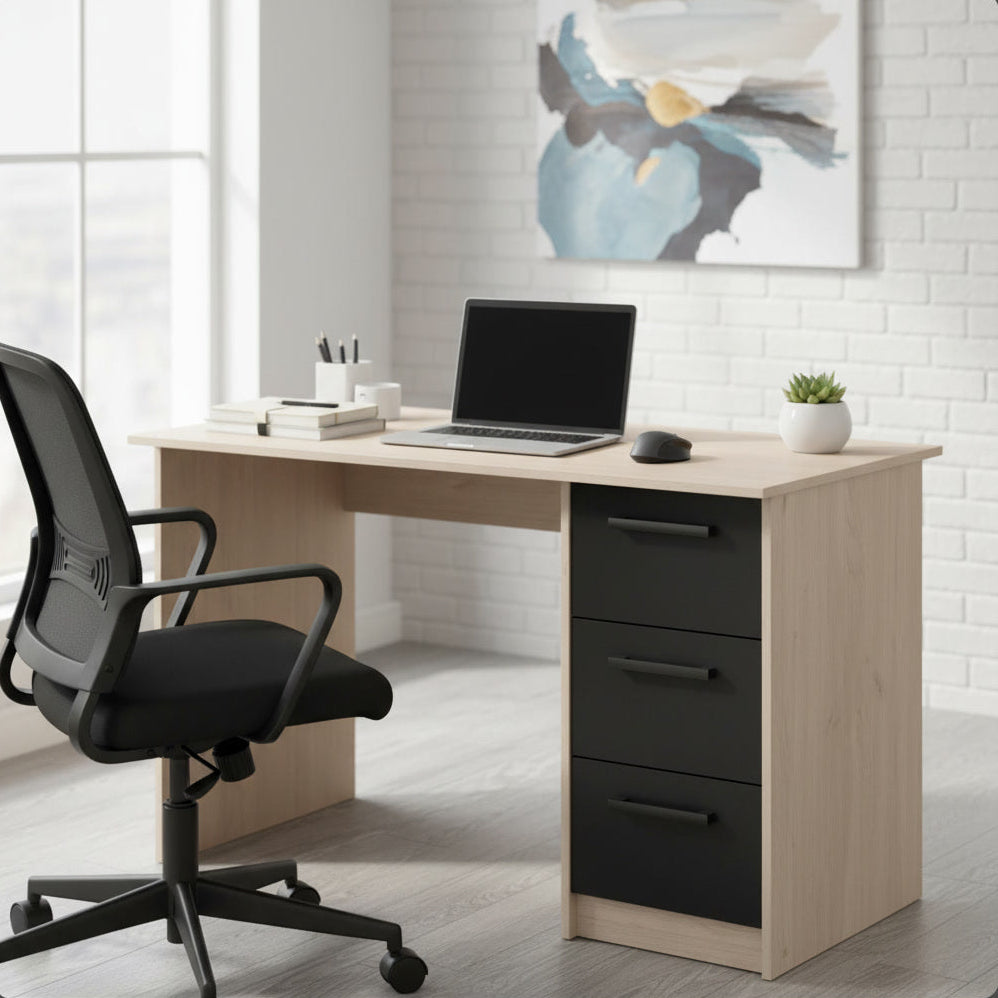 Bureau avec rangements – style bois naturel