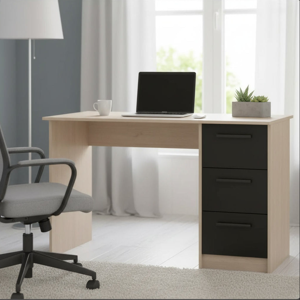 Bureau avec rangements – style bois naturel