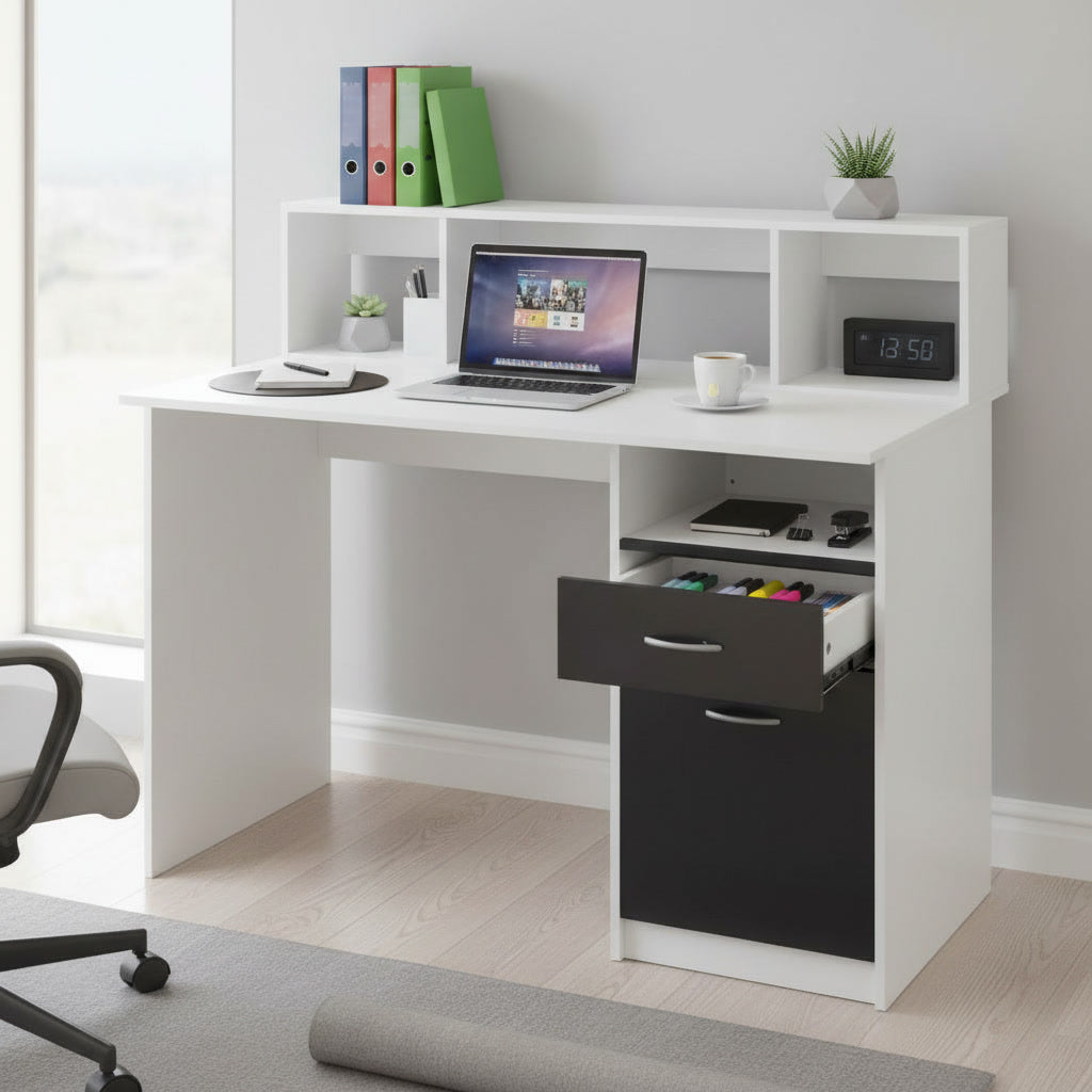 Bureau avec tiroir intégré – design moderne et fonctionnel