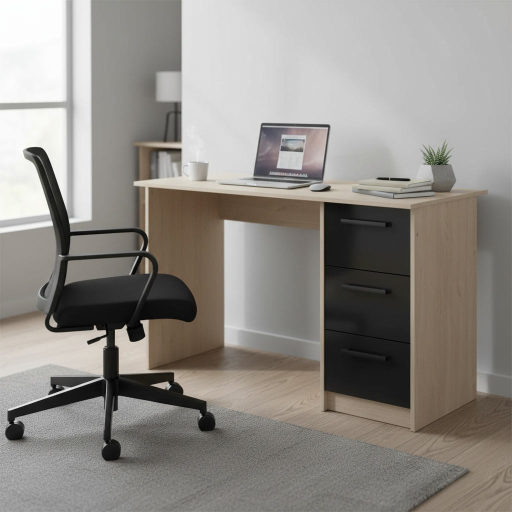 Bureau avec rangements – style bois naturel