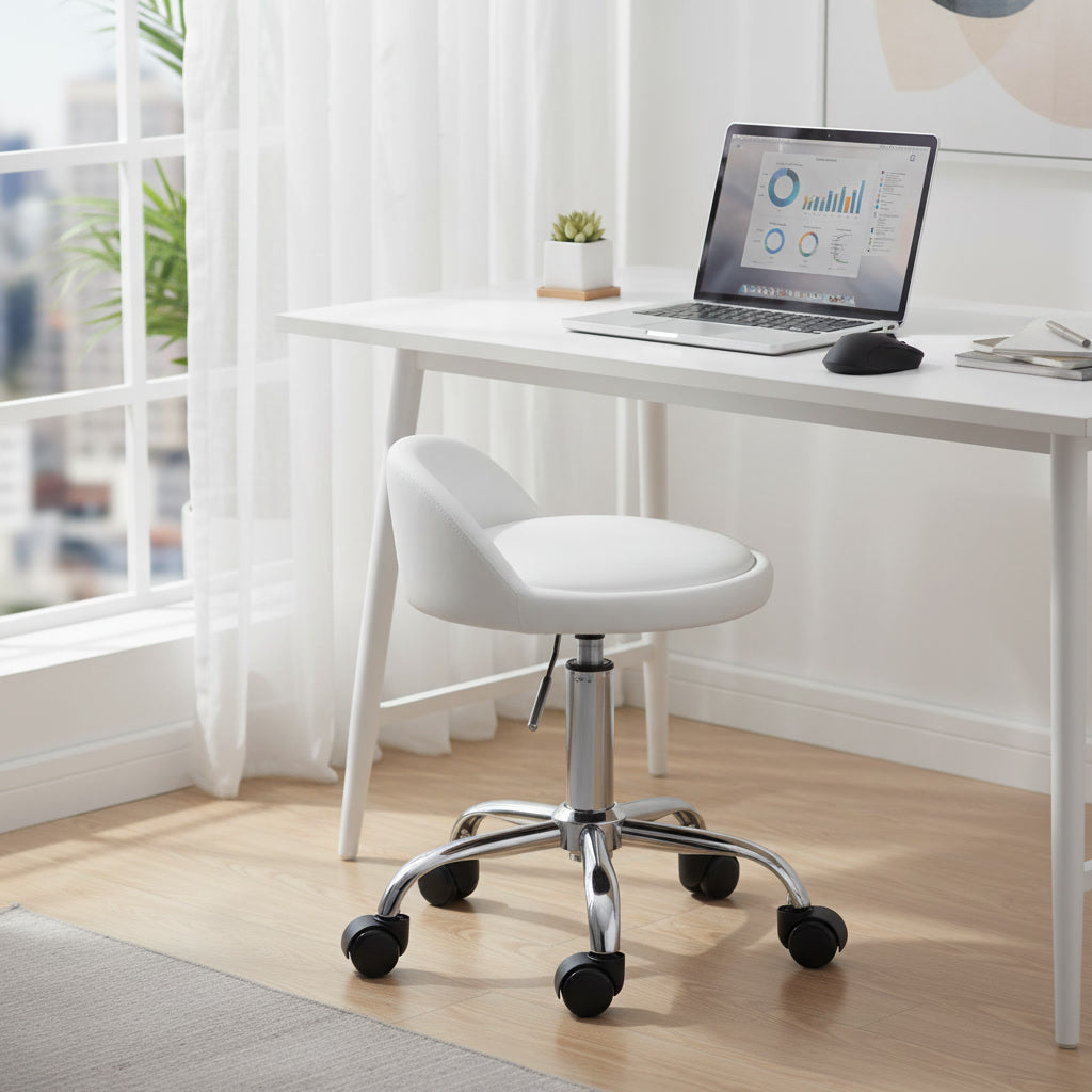 Tabouret de bureau blanc
