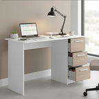 Bureau avec rangements – finition blanc et décor bois