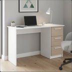 Bureau avec rangements – finition blanc et décor bois